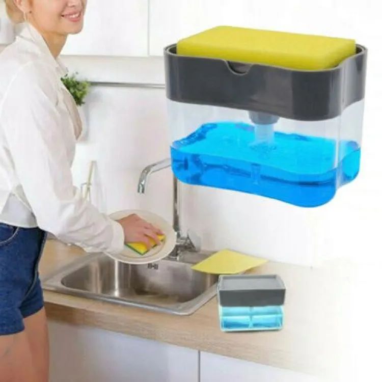 Soap Pump Dispenser and Sponge Holder for Kitchen Sink Dish Washing Soap dispenser With Box Soap Pump Dispenser and Sponge Holder for Kitchen Sink Dish Washing Soap dispenser With Box